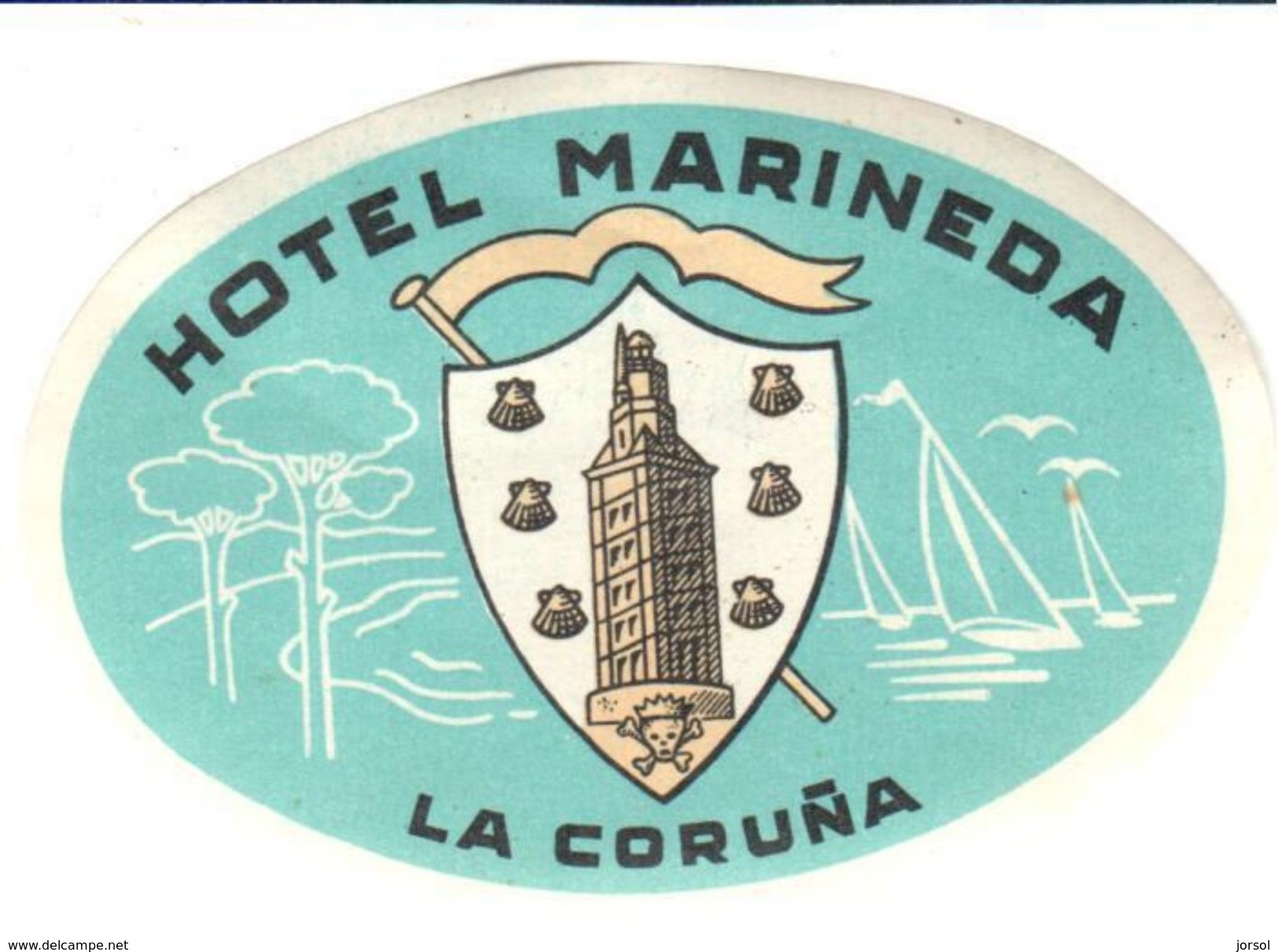 ETIQUETA DE HOTEL  -HOTEL MARINEDA  -LA CORUÑA - Hotel Labels