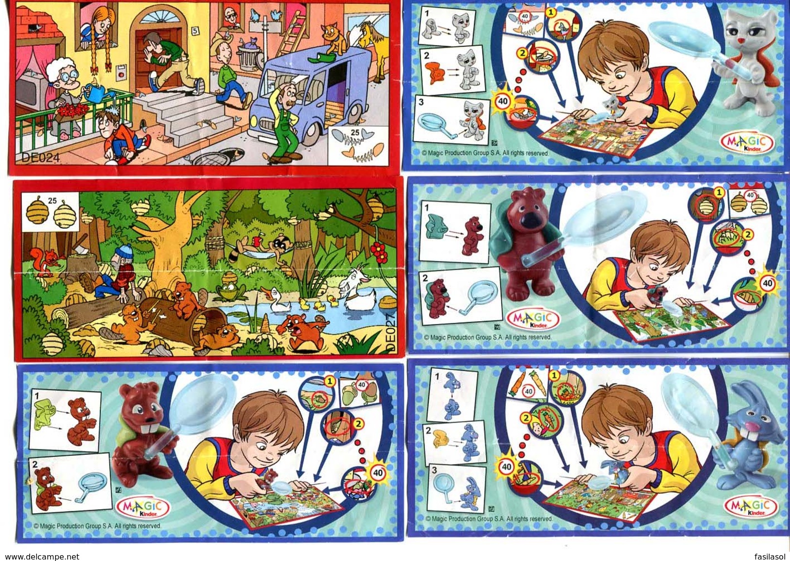 Kinder 2010 : Série Complète Game : Les Animaux Détective Avec 4 BPZ (8 Figurines) - Lots