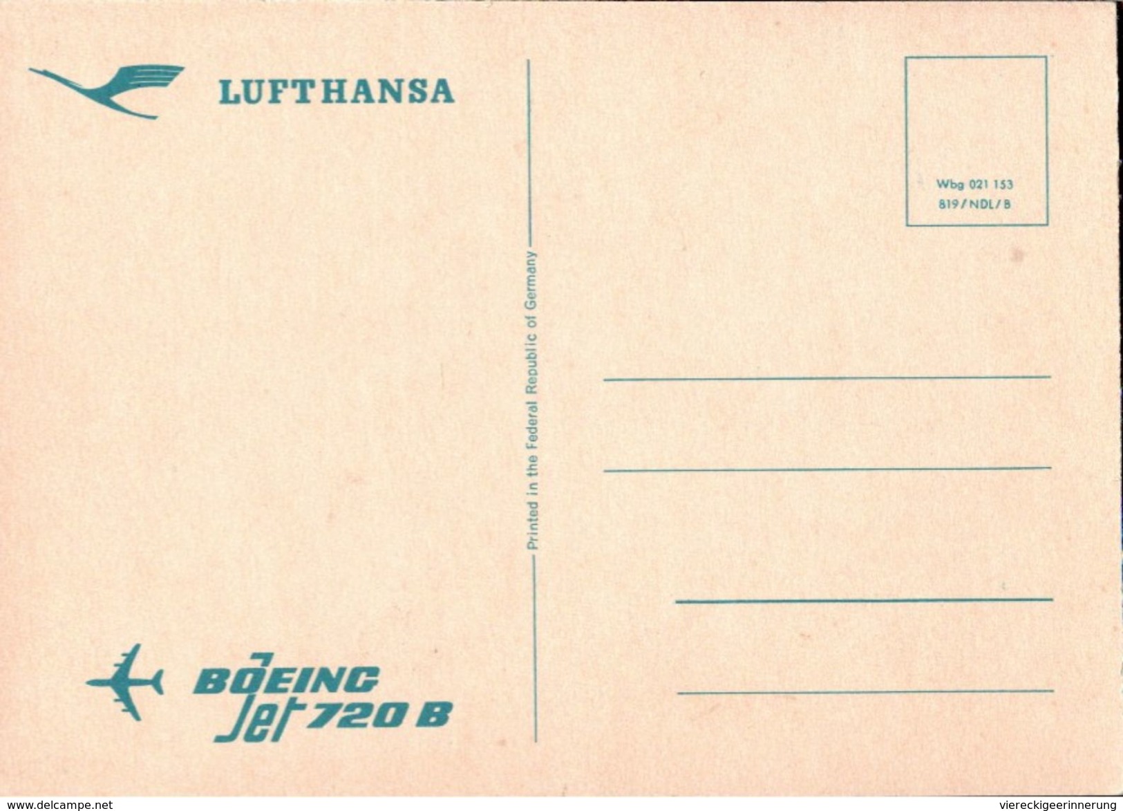 ! Lufthansa Ansichtskarte Boeing 720 B, Jet, Düsenflugzeug - 1946-....: Moderne