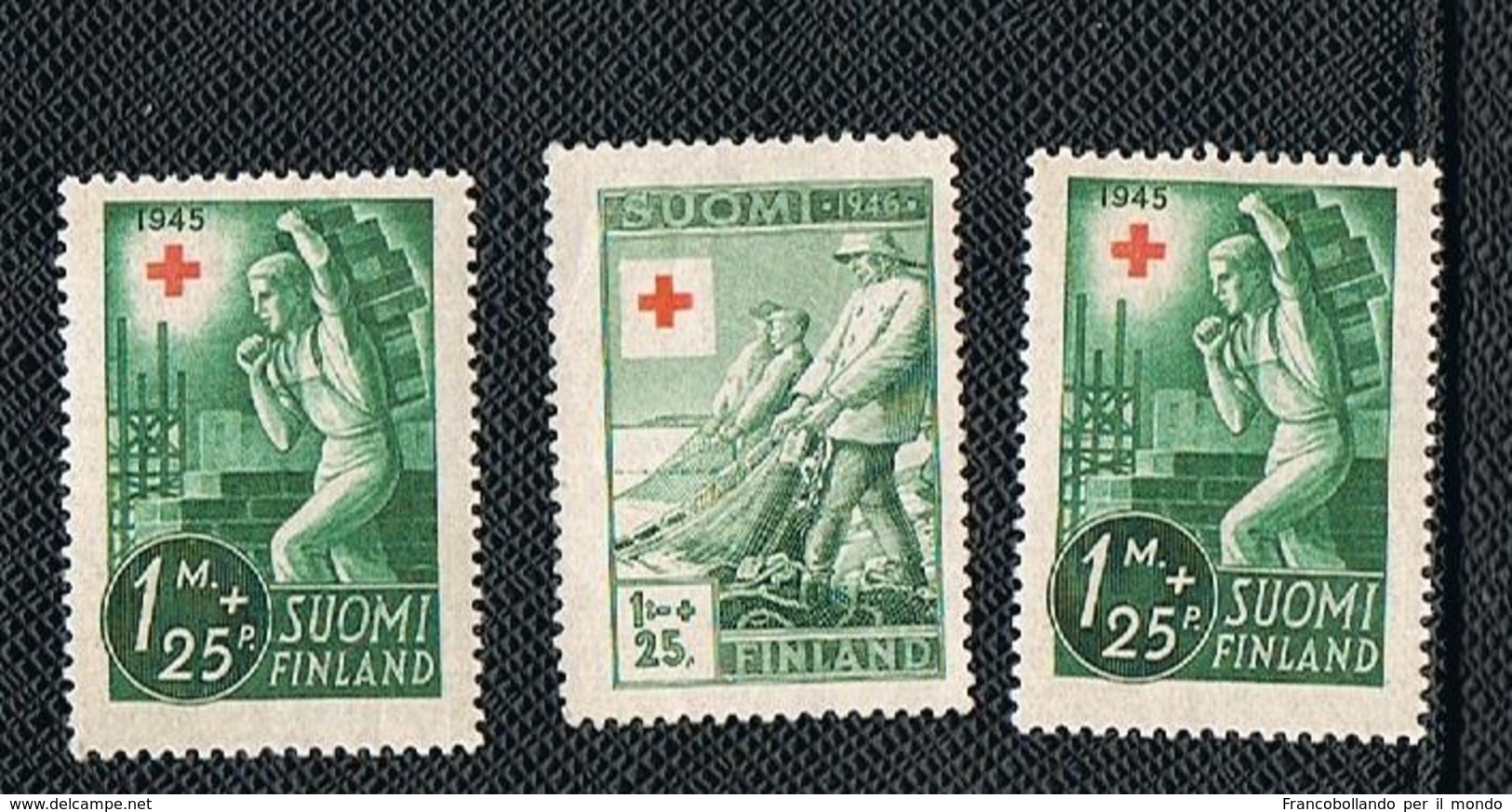 1945-46 Finland Suomi Croce Red Mh* No Gum - Ohne Zuordnung