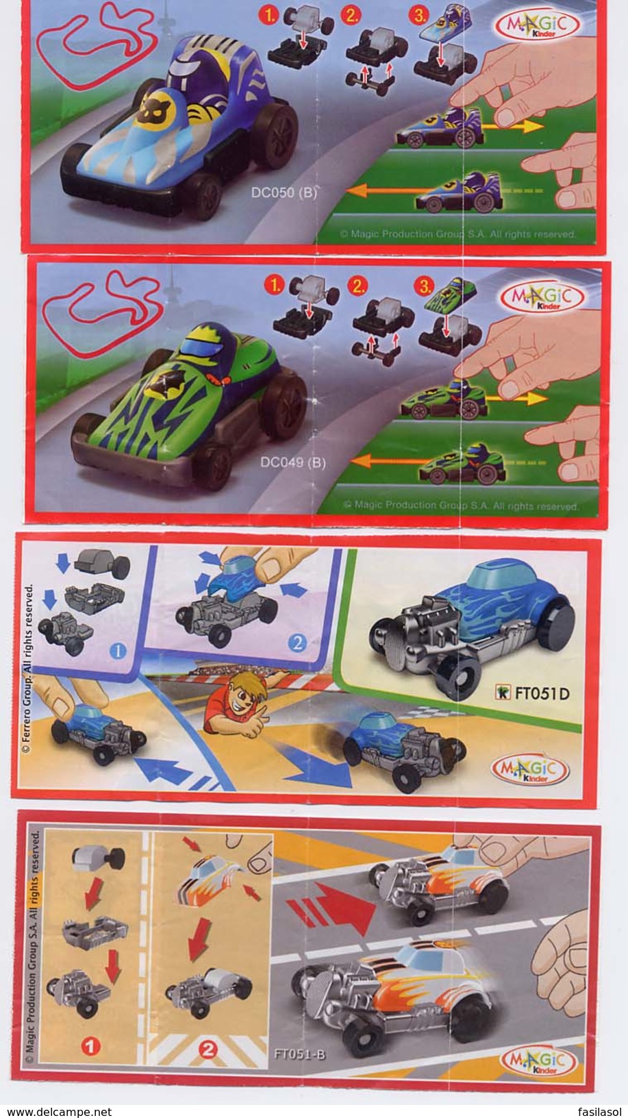 Kinder 2012 : Série SPRINTY Autos Course à Friction Avec 4 BPZ (4 Figurines) - Sets