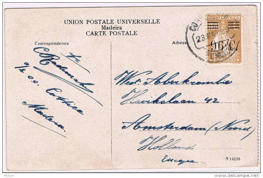 Funchal, 1924, Bilhete Postal Funchal-Amesterdam - Funchal