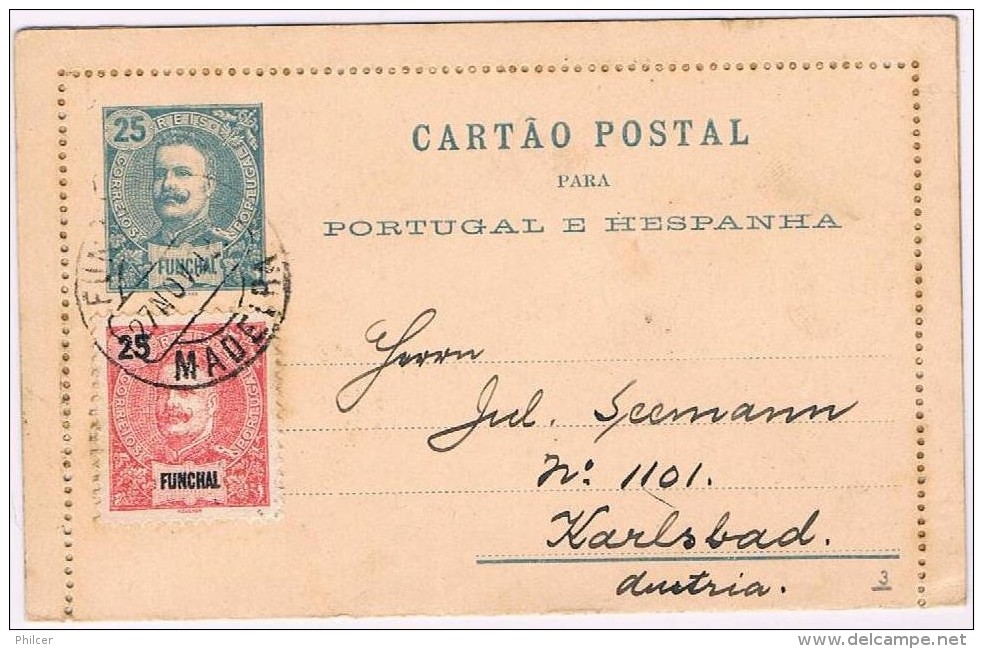 Funchal, 1908, Cartão Postal Funchal-Austria - Funchal