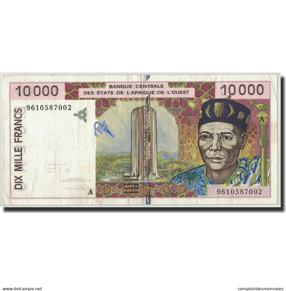 Billet, West African States, 10,000 Francs, 1996, KM:114Ad, TTB+ - États D'Afrique De L'Ouest