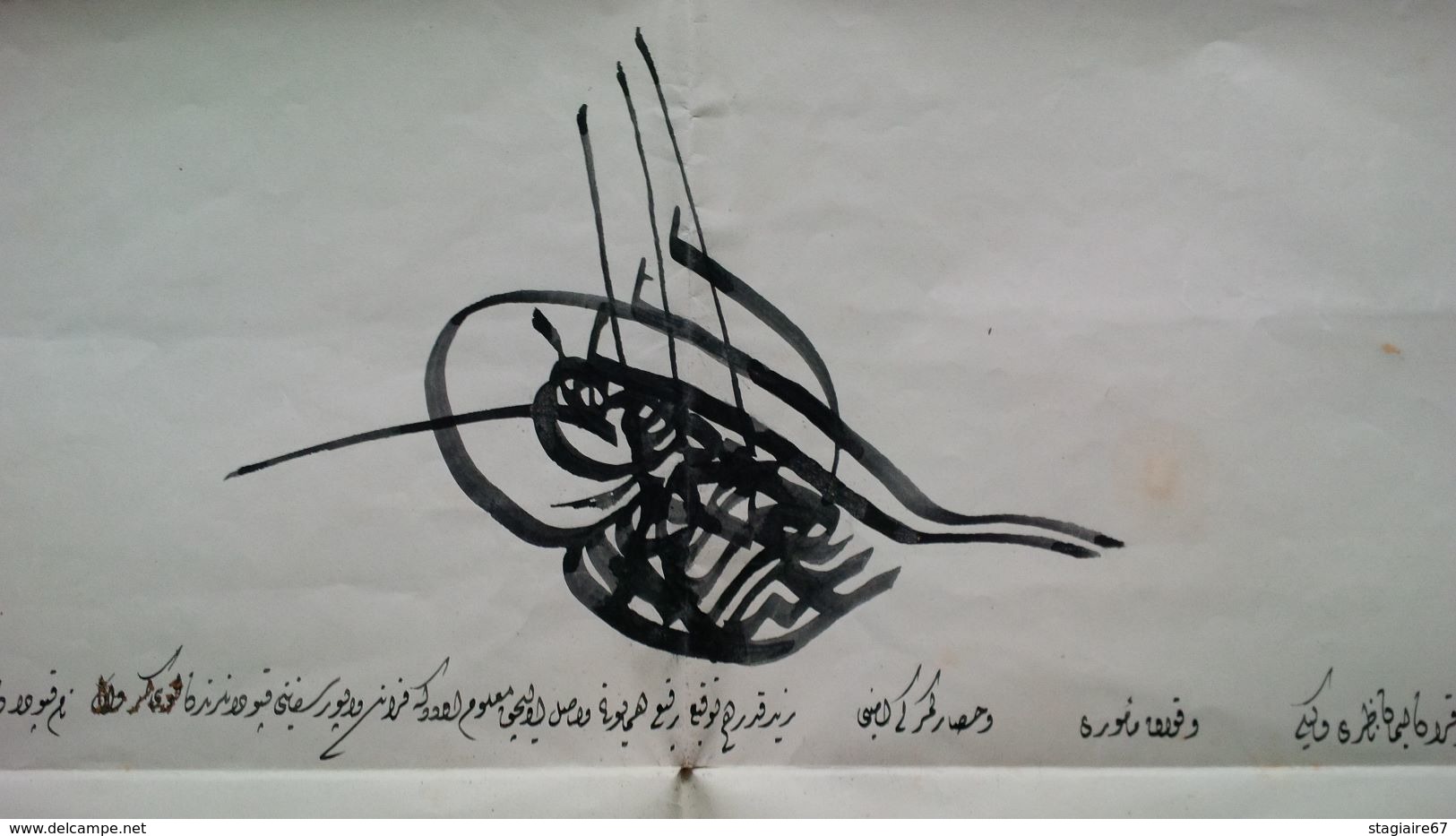 RARE FIRMAN DU GRAND SULTAN ABDULAZIZ 1866 MANUSCRIT SUR PAPIER PERMIS DE NAVIGATION PAILLETTE D OR EMPIRE OTTOMAN - Documenti Storici