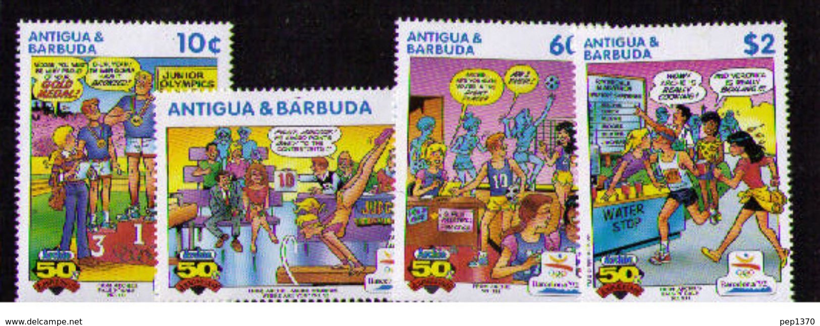 ANTIGUA BARBUDA 1991- JJOO DE BARCELONA 92 - YVERT Nº 1358-1361** SCOTT  1466-1469-1471-1472  MICHEL 1537-1540-1542-1543 - Bandes Dessinées