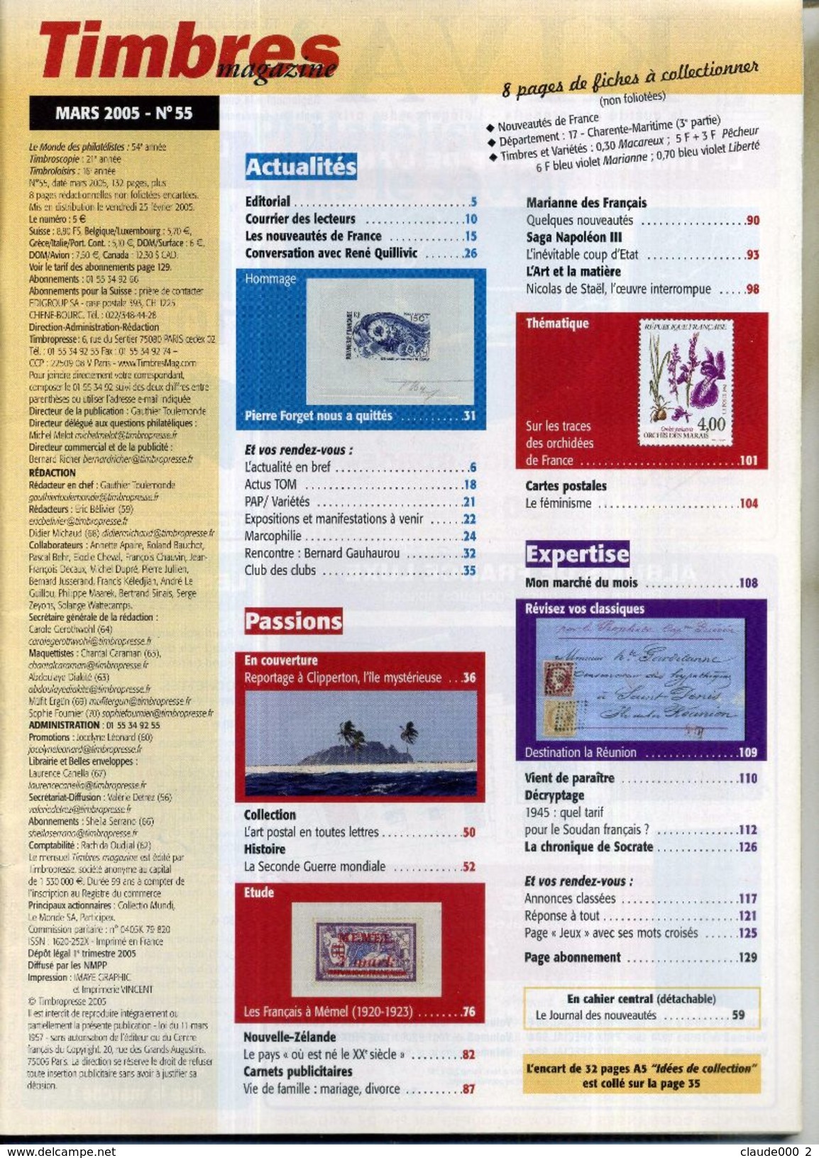 TIMBRES MAGAZINE ANNEE COMPLETE 2005 Soit 11 Numéros - Französisch (ab 1941)