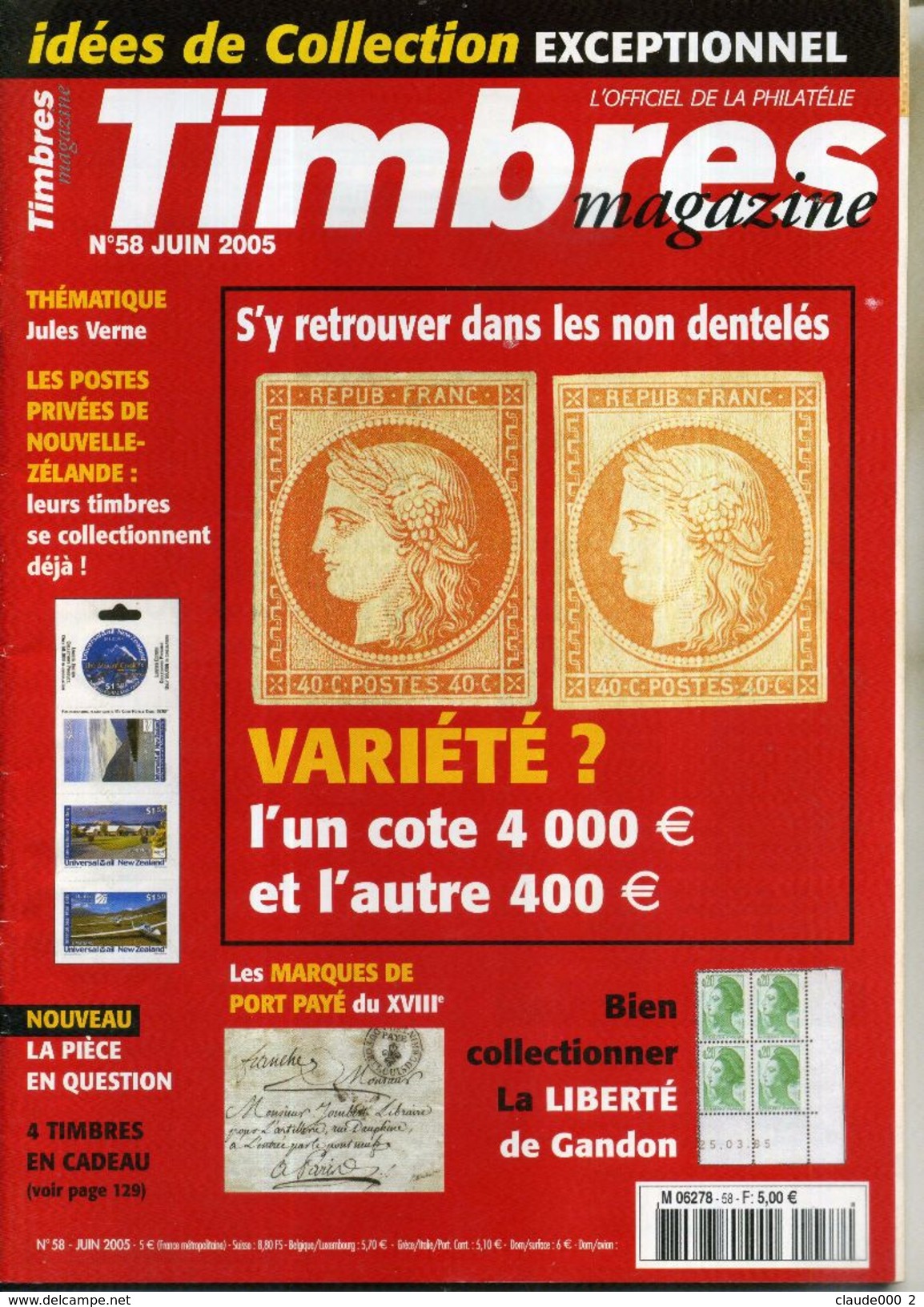 TIMBRES MAGAZINE ANNEE COMPLETE 2005 soit 11 Numéros