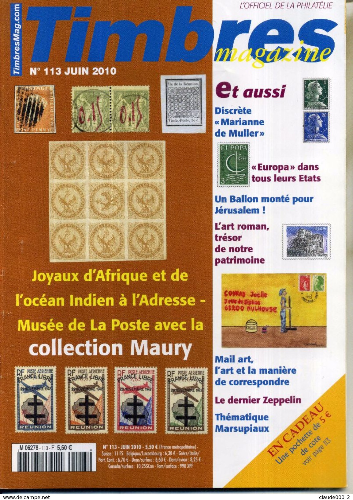 TIMBRES MAGAZINE ANNEE COMPLETE 2010 soit 11 Numéros