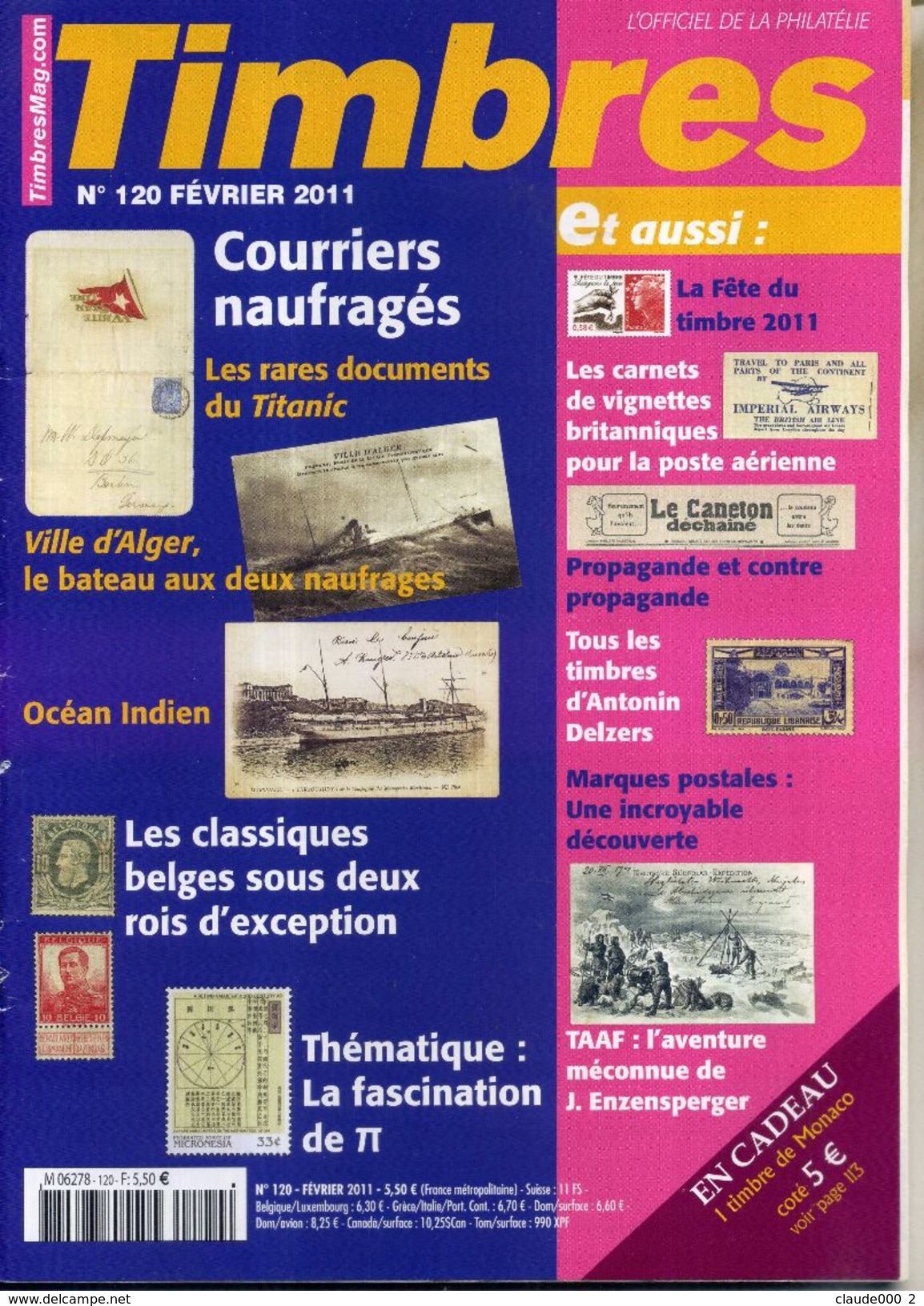 TIMBRES MAGAZINE ANNEE COMPLETE 2011 Soit 11 Numéros - Français (àpd. 1941)