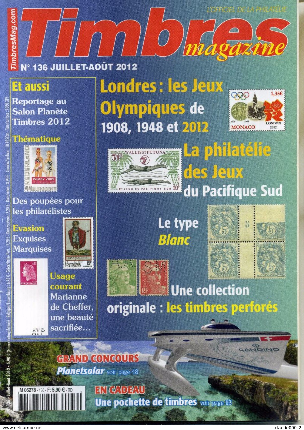 TIMBRES MAGAZINE ANNEE COMPLETE 2012 soit 11 Numéros