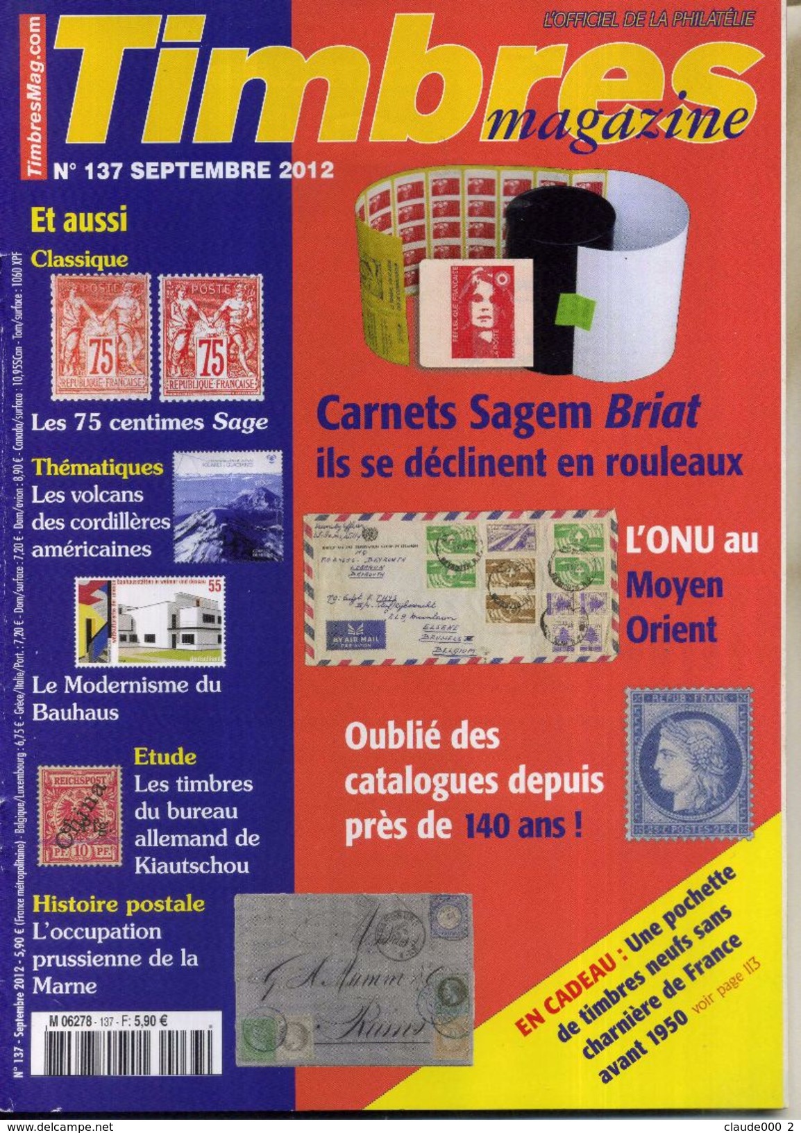 TIMBRES MAGAZINE ANNEE COMPLETE 2012 soit 11 Numéros