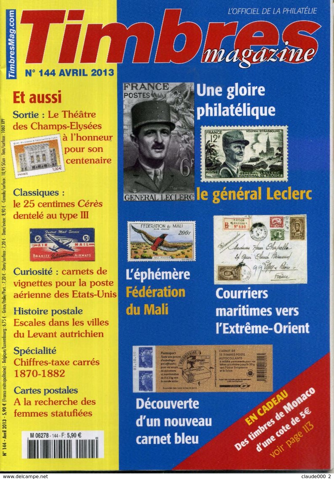 TIMBRES MAGAZINE ANNEE COMPLETE 2013 Soit 11 Numéros - Français (àpd. 1941)