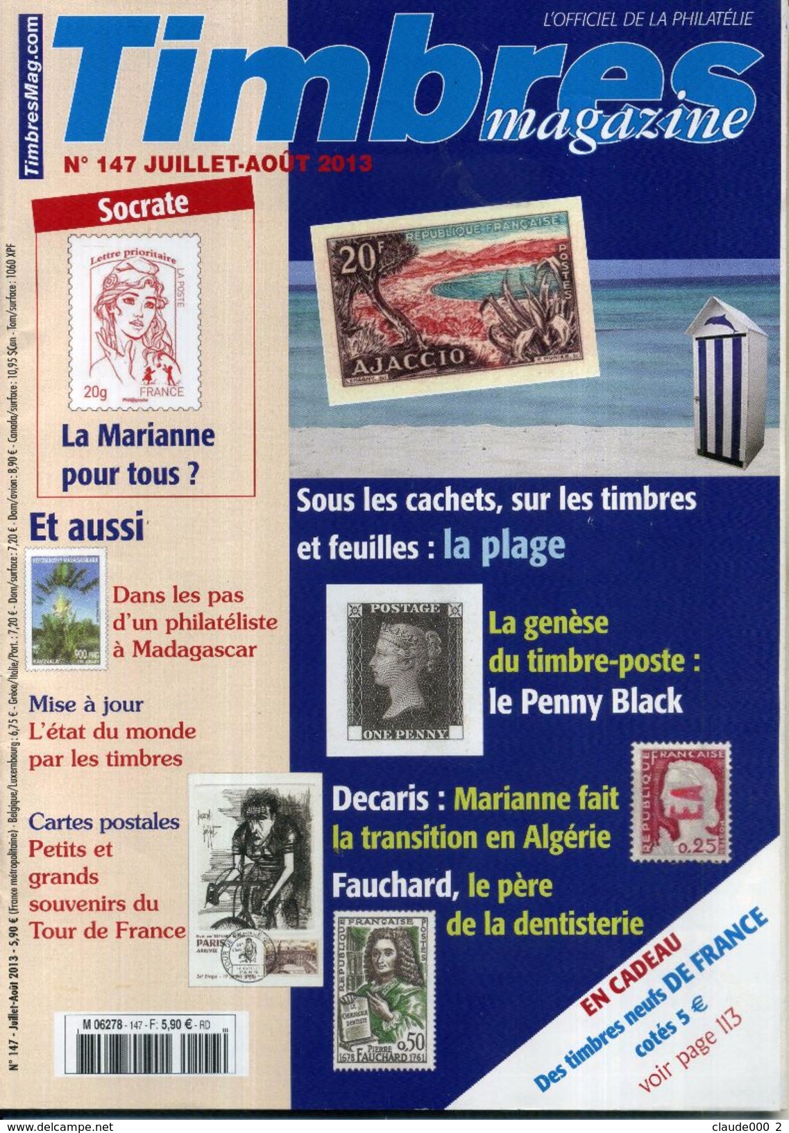 TIMBRES MAGAZINE ANNEE COMPLETE 2013 soit 11 Numéros