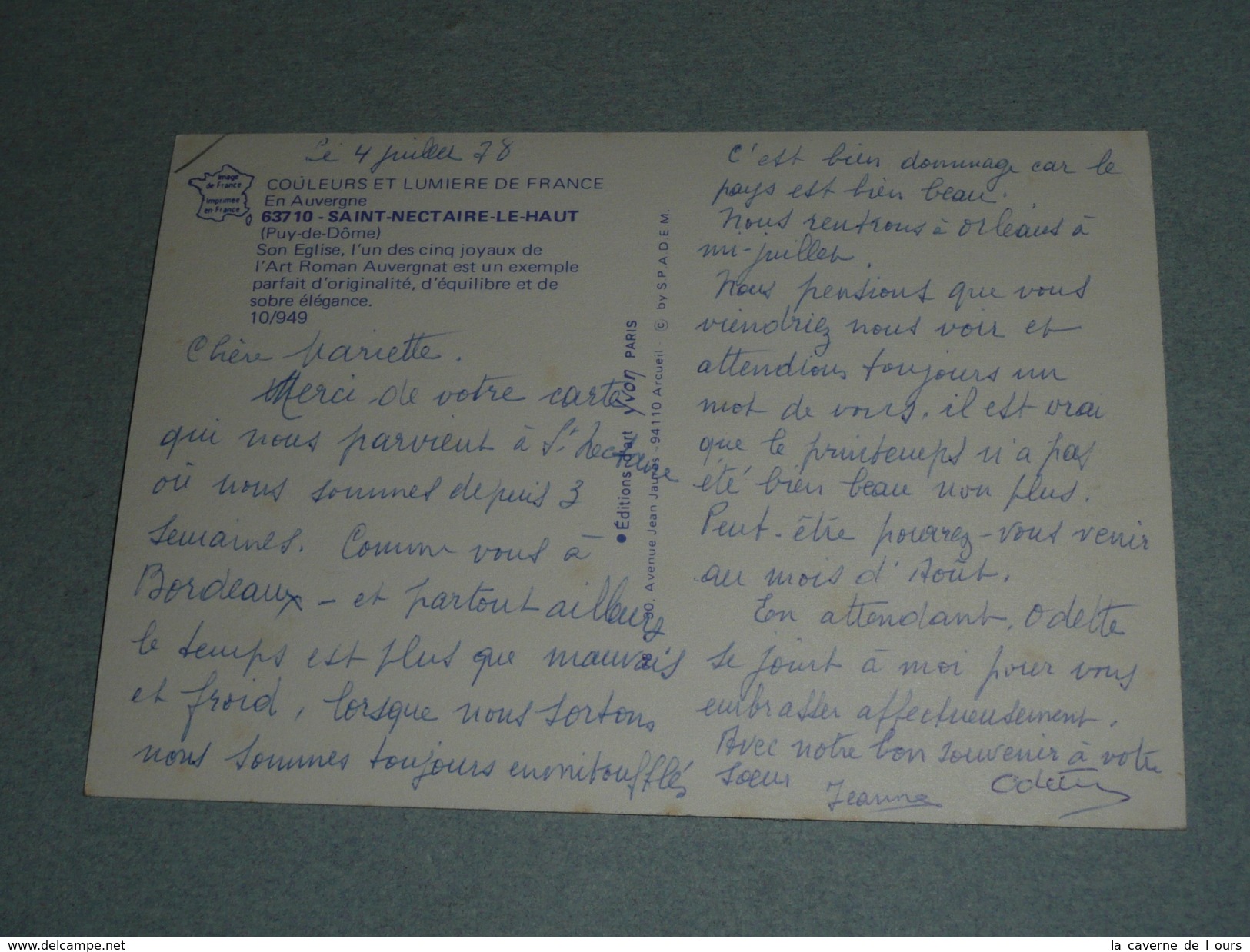 CPM, Carte Postale, Puy-de-Dôme 63, St Saint-Nectaire Le Haut, église - Saint Nectaire
