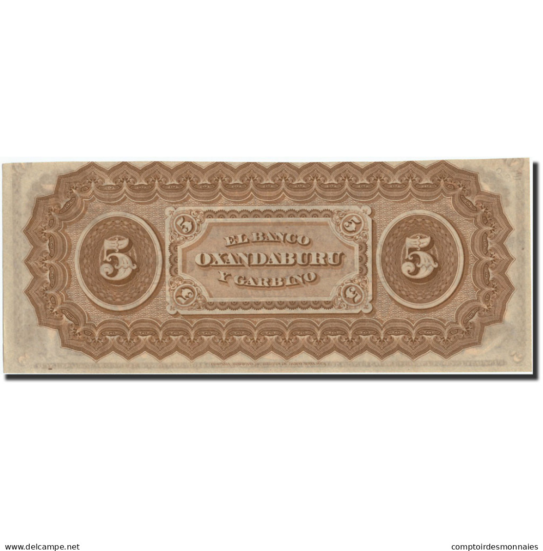 Billet, Argentine, 5 Pesos Bolivianos, 1869, 1869-01-02, KM:S1783a, SPL - Argentine
