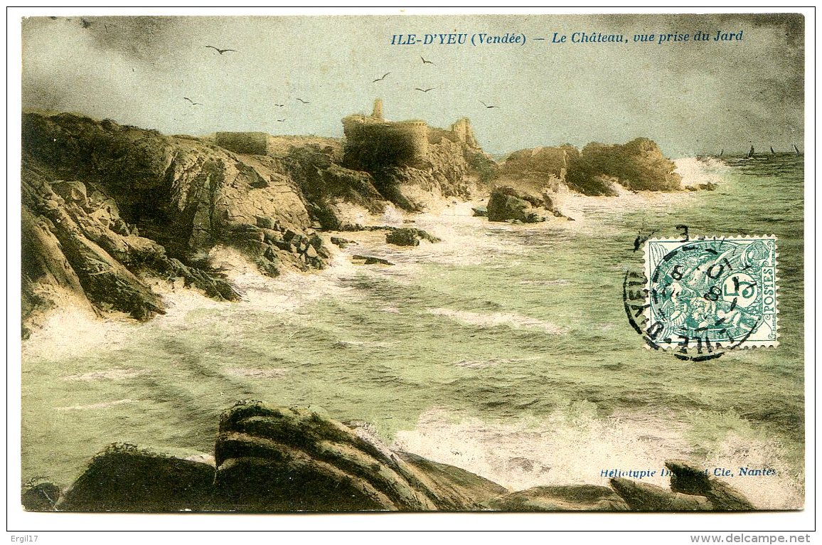 85350 L'ÎLE-D'YEU - Vue En Héliotypie - Le Château Vu Du Jard - édition Dugas Et Cie - Ile D'Yeu