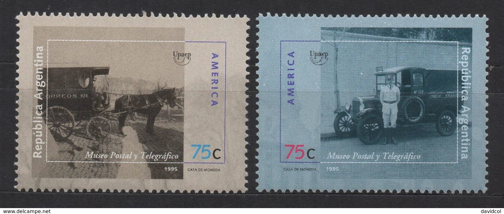 R203.-. ARGENTINA - 1995 - AMERICA UPAEP- EARLY POSTAL VEHICLES - MNH - Neufs