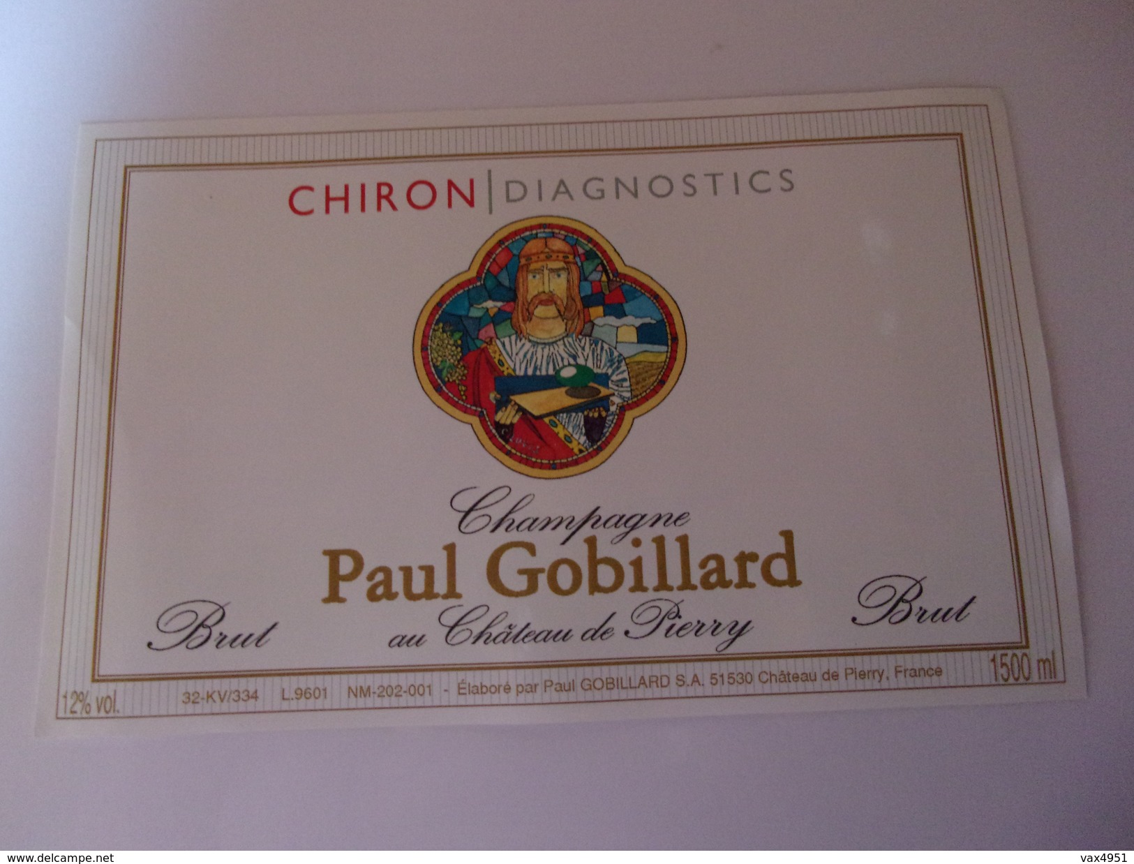 CHAMPAGNE PAUL GOBILLARD  CUVEE CHIRON DIAGNOSTICS  1500  ML   MAGNUM   ****  RARE     A   SAISIR ***** - Champagne