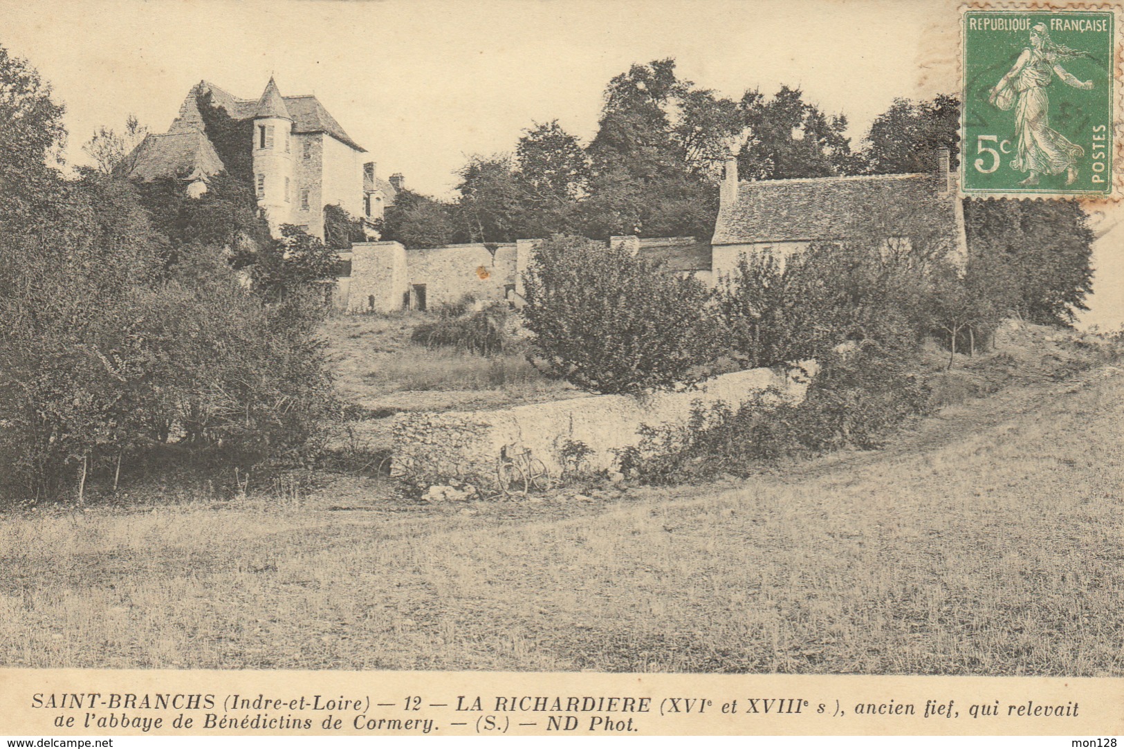 SAINT BANCHS (37)  LA RICHARDIERE ANCIEN FIEF QUI RELEVAIT DE L'ABBAYE DE BENEDICTINS DE CORMERY - Other & Unclassified