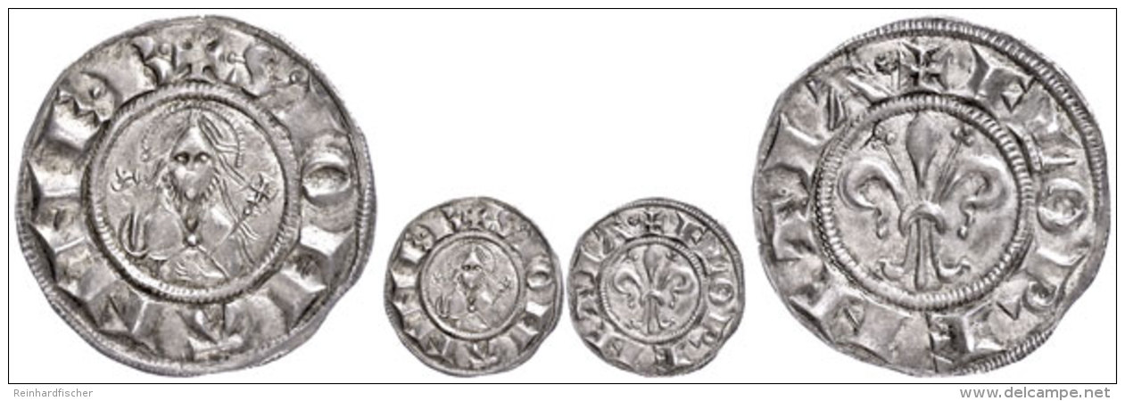 Italien, Florenz, Fiorino D'argento (1,75g), 1189-1252, Av: Lilie, Im Au&szlig;enkranz Umschrift, Rev: Brustbild... - Autres & Non Classés