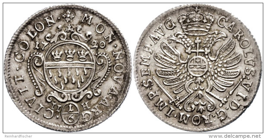 1/6 Taler, 1720, Mit Titel Karls VI., Noss 600a, Schr&ouml;tlingsfehler Am Rand, Vz.  Vz1 / 6 Thaler, 1720,... - Autres & Non Classés