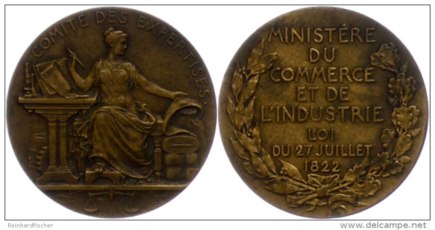 Frankreich, Bronzemedaille (Dm. Ca. 33mm, Ca. 15,90g), 1822, Von A. Patey. Av: Sitzende Weibliche Gestalt Von Vorn,... - Autres & Non Classés