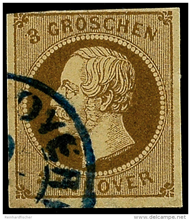 3 Gr. Braun; Sauber Gestempeltes Kabinettst&uuml;ck; Gepr. Dietrich (70.-), Katalog: 19a O3 Gr. Brown,... - Hanovre