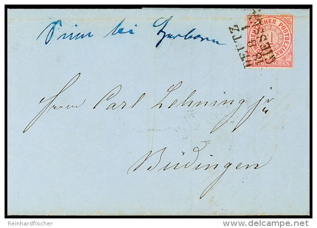 "Sinn Bei Herborn" - Handschriftlicher Aufgabevermerk Auf Brief (1869) NDP 1 Gr. Karmin Nach B&uuml;dingen, Die... - Other & Unclassified