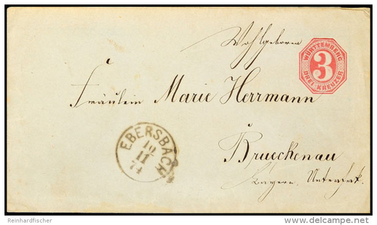 "EBERSBACH 10/11 74" - K1, Auf GS-Umschlag 3 Kr. Nach Bruckenau  BFEBERSBACH 10 / 11 74 - Single Circle Cancel,... - Autres & Non Classés