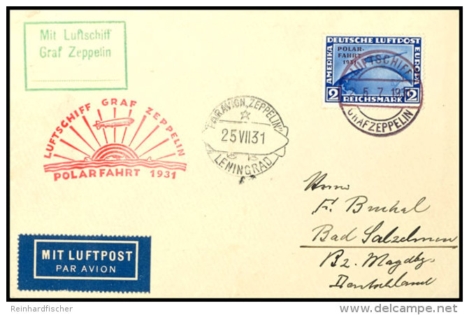 1931, Polarfahrt, Brief Mit 2 RM Und Bordpoststempel Vom 25.7.31, Katalog: Si.119B BF1931, Polar Travel, Cover... - Autres & Non Classés