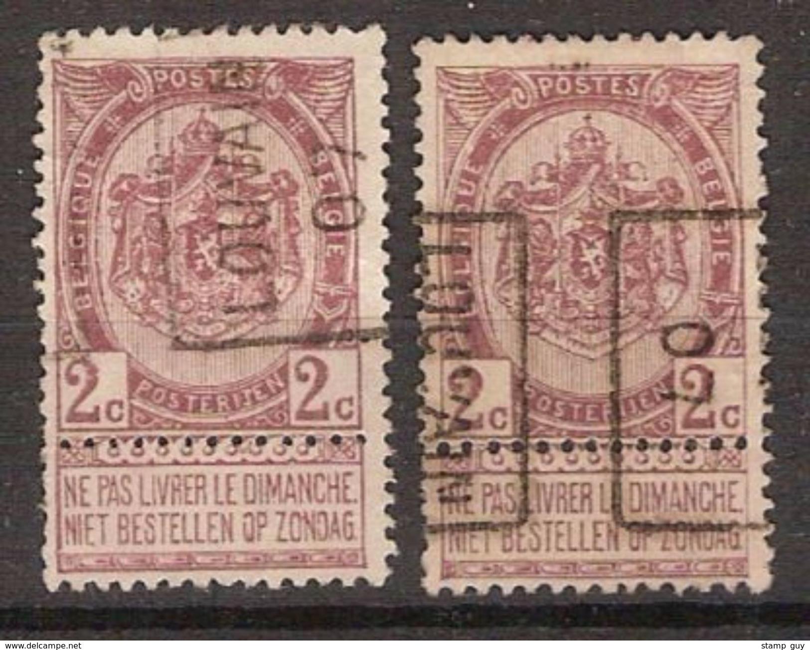 Zegel Nr. 55 (2x) Voorafgestempeld / Preo Nr. 926 LOUVAIN 07 Posities A & B ; Staat Zie Scan ! Inzet 10 &euro; ! - Roller Precancels 1900-09