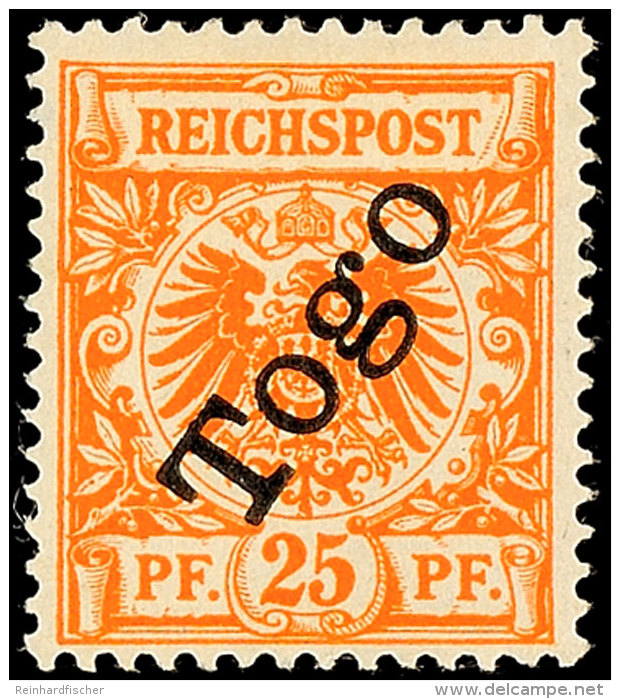 25 Pf. Dunkelorange Tadellos Ungebraucht, Gepr. J&auml;schke-Lantelme BPP, Mi. 60.-, Katalog: 5b *25 Pf. Dark... - Togo