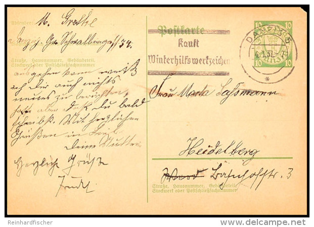 DANZIG 5 * 4.1.37 KAUFT WINTERHILFSWERTZEICHEN, Maschinenwerbestempel Nebst K2 "Danzig 5" Mit 7 Strahligem Stern... - Other & Unclassified