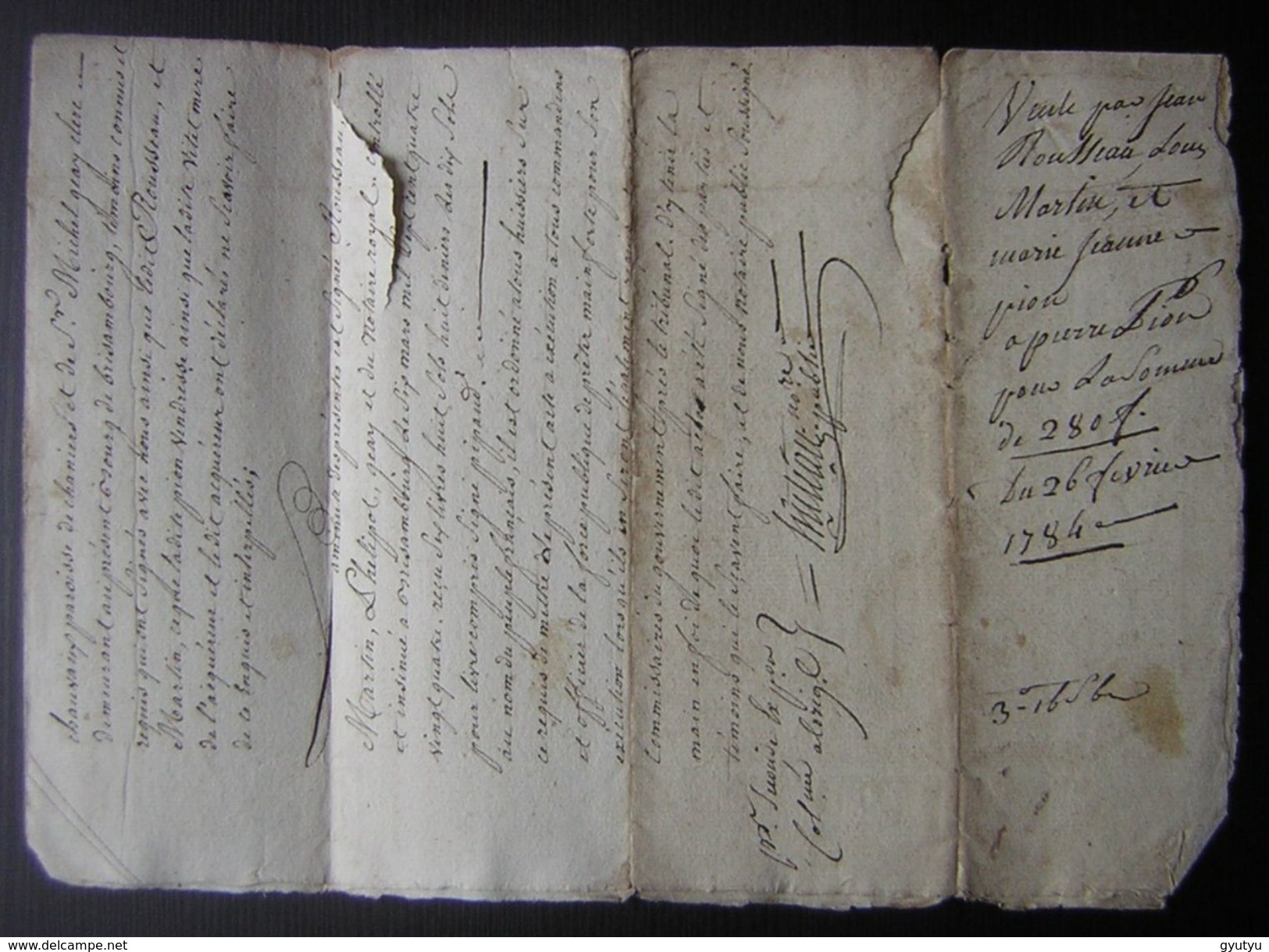 1784 Brisambourg  (Charente), Vente Par Jean Rousseau Louis Martin Et Marie Jeanne Pion , Cachet République??? - Manuscrits