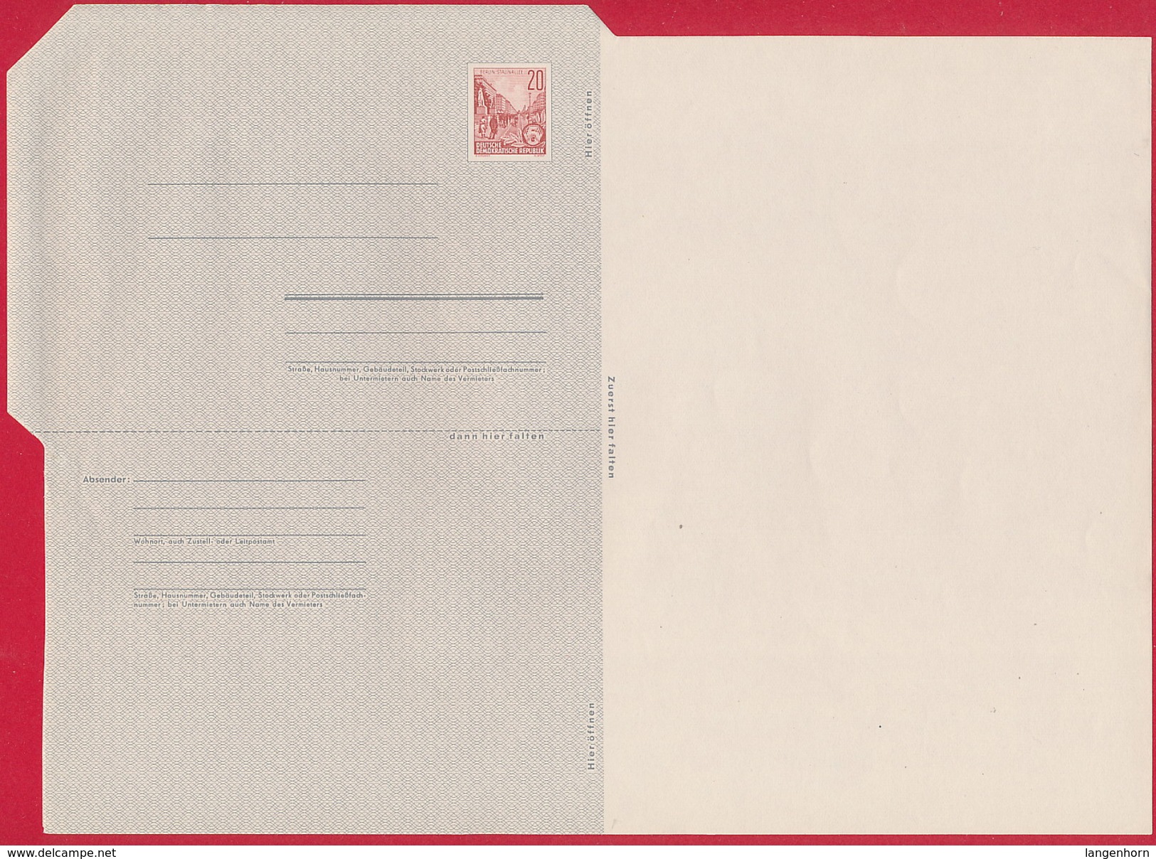 DDR - Faltbrief F1 * (10 Stück) ~ Michel 110,-- Euro - Enveloppes - Neuves