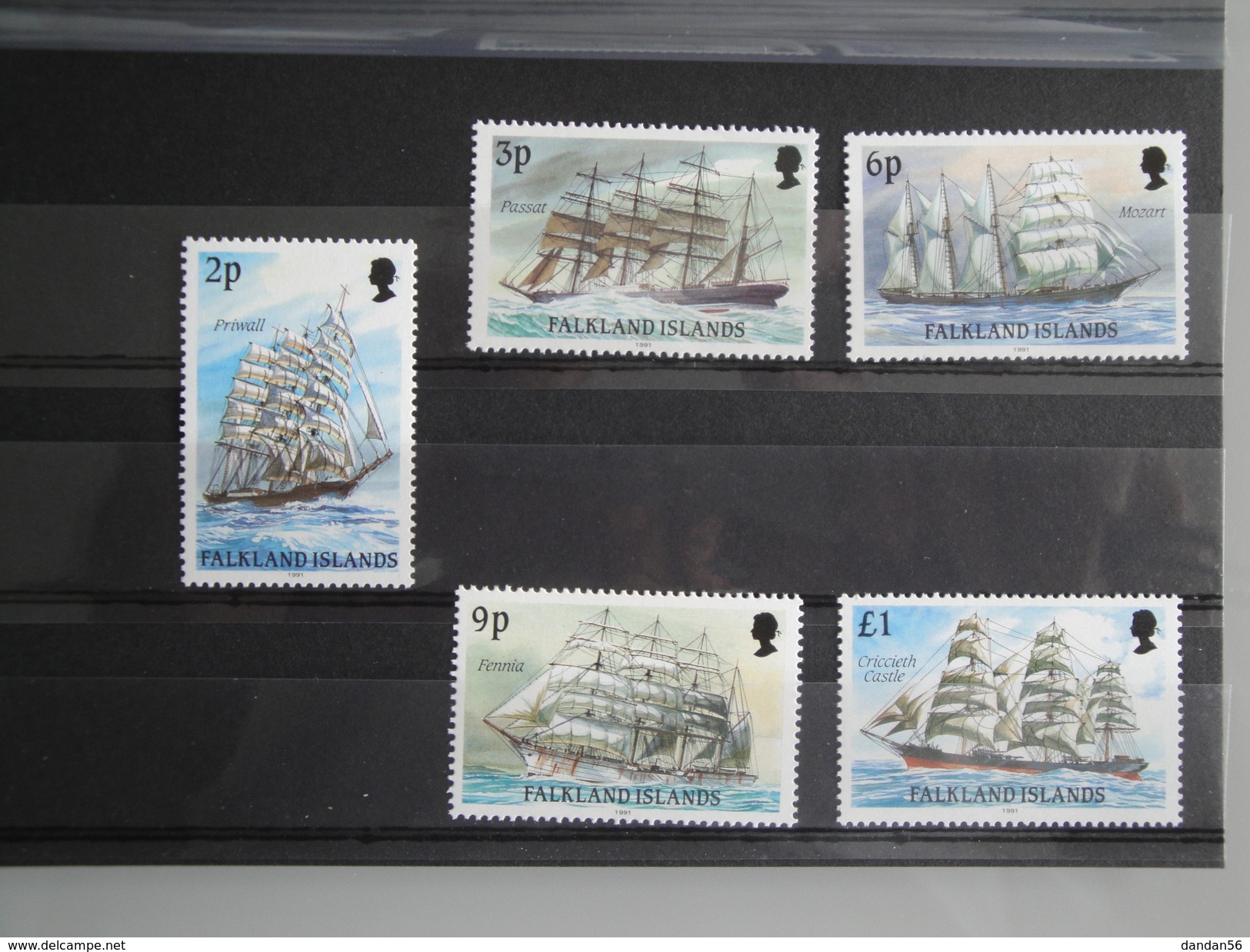 1991 Falkland Yvert  544/8 **  Bateaux  Ships Scott 486a/9a Michel 489 II / 491 II  SG  Xx - Falkland