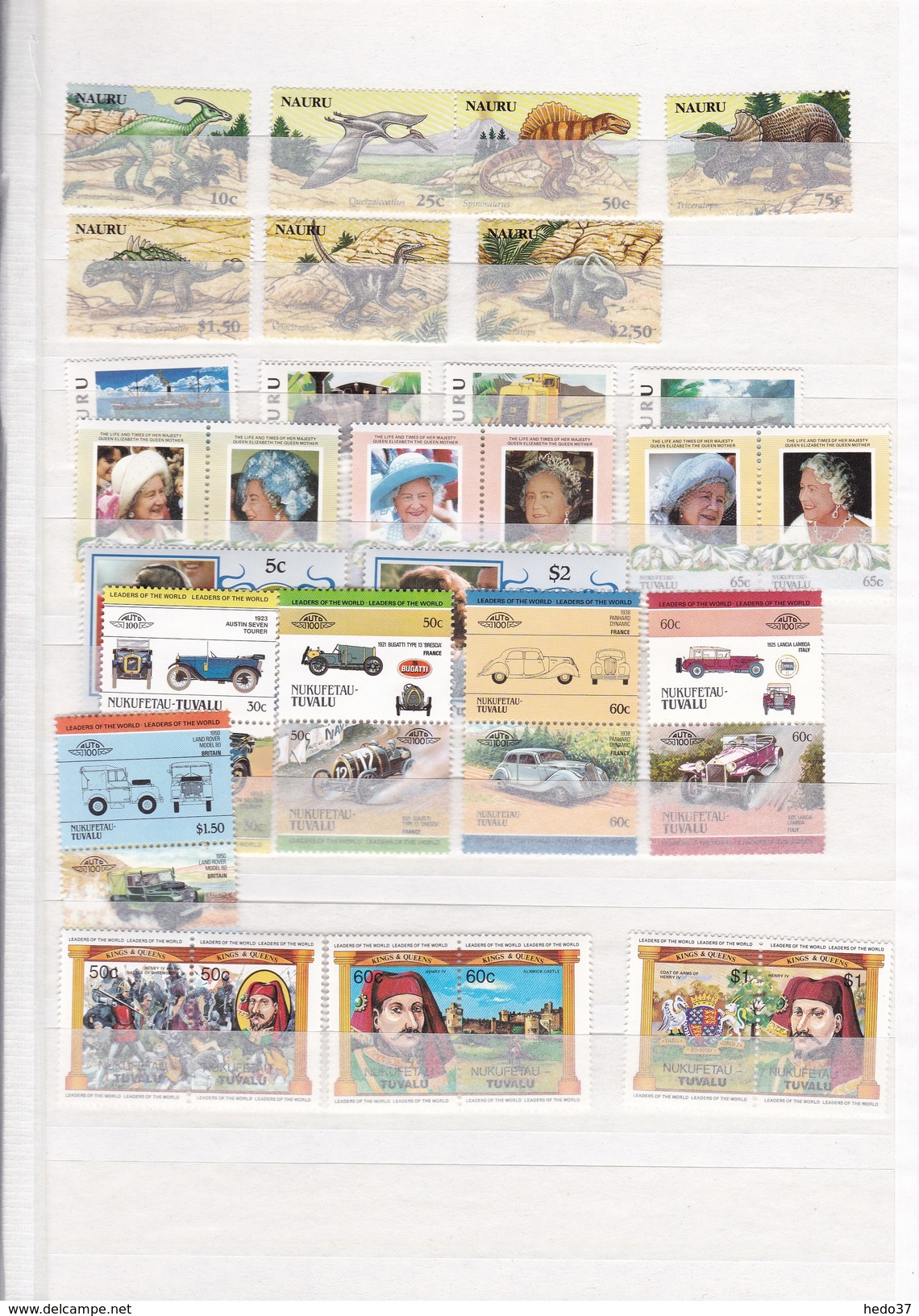 Tuvalu - Collection timbres neufs ** sans charnière - Superbe - 11 scans