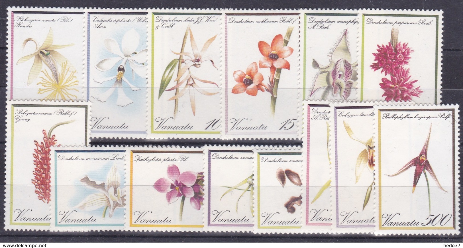 Vanuatu N°643/656 - Orchidées - 14 Valeurs - Neufs ** - Superbe - Vanuatu (1980-...)