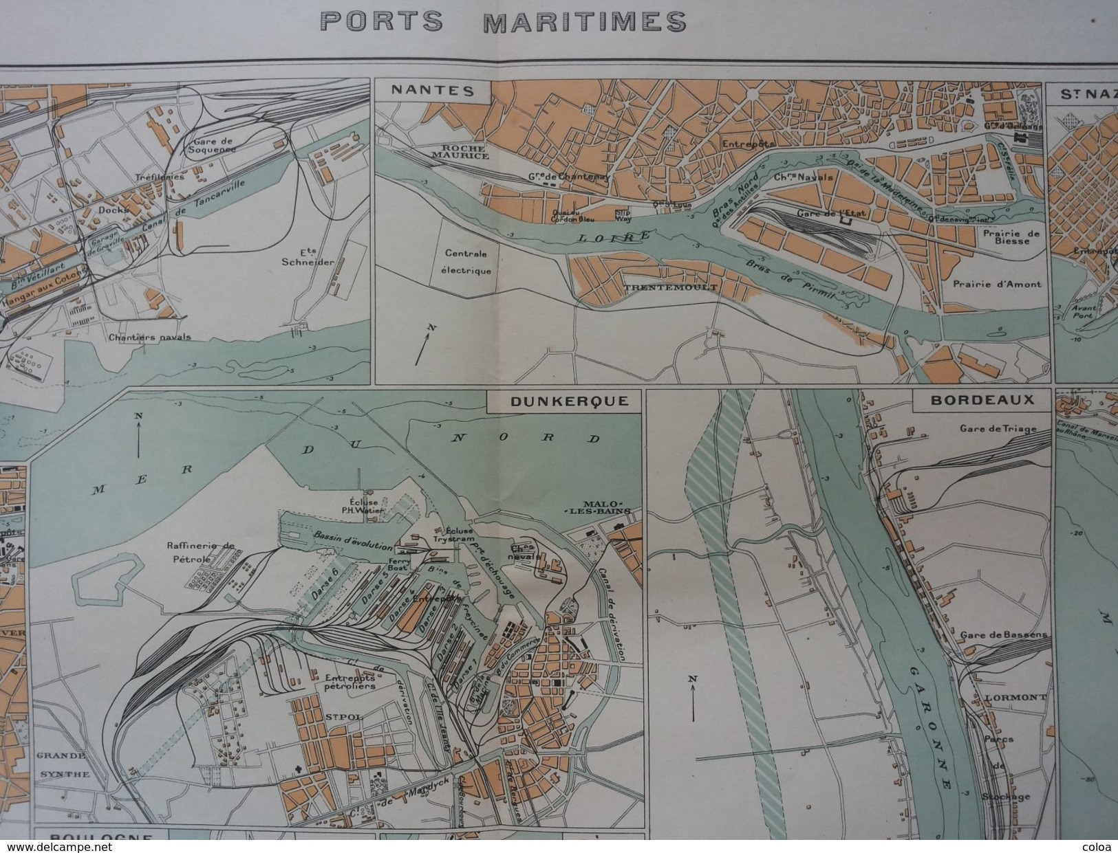 France Ports Maritimes 1954 - Cartes Géographiques