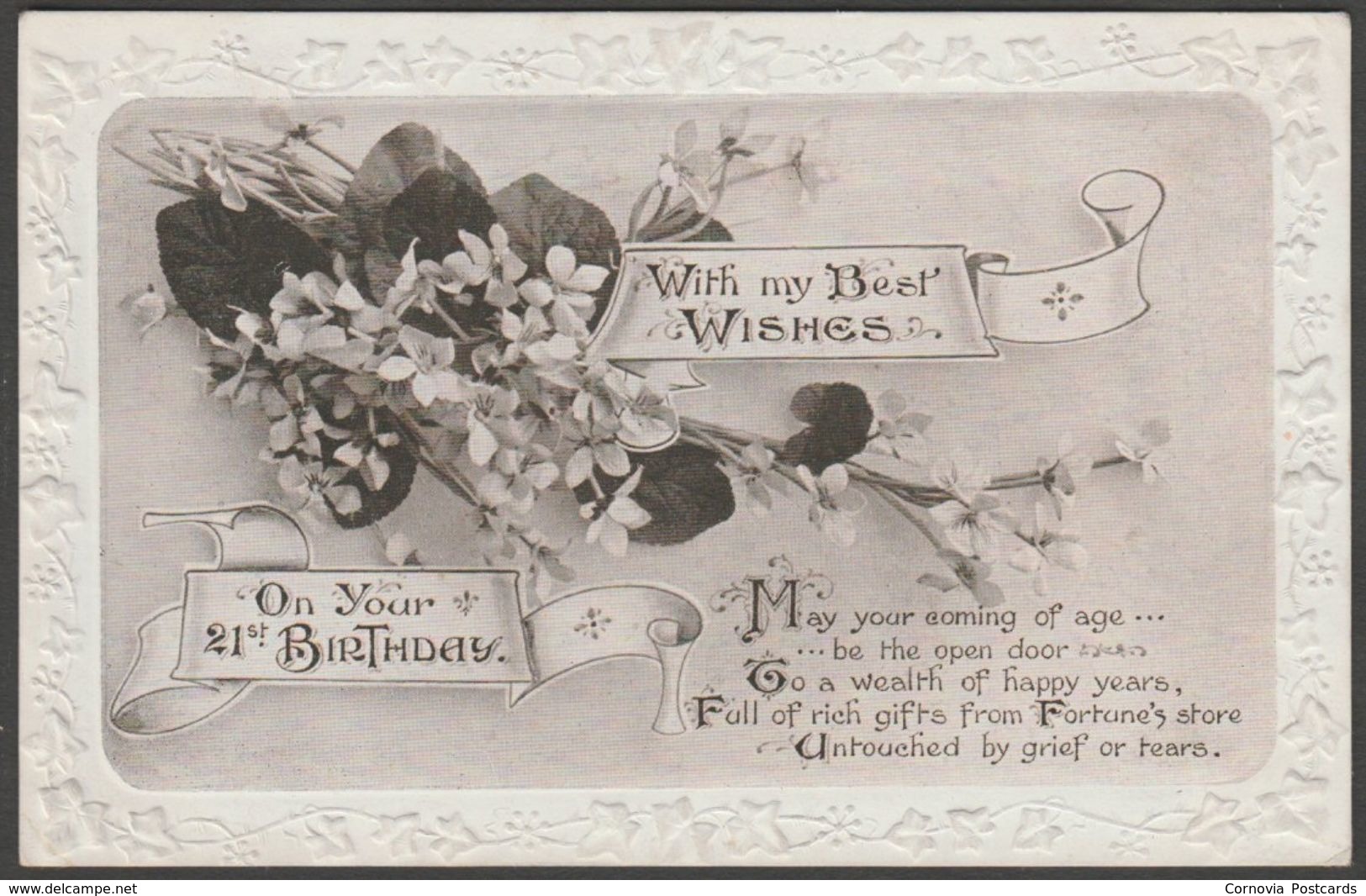 With My Best Wishes On Your 21st Birthday, C.1930 - Wildt & Kray Postcard - Birthday
