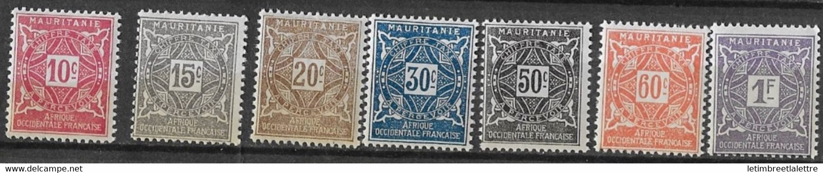 ⭐ Mauritanie - Taxe - YT N° 18 à 24 ** - Neuf Sans Charnière - 1914 ⭐ - Ongebruikt