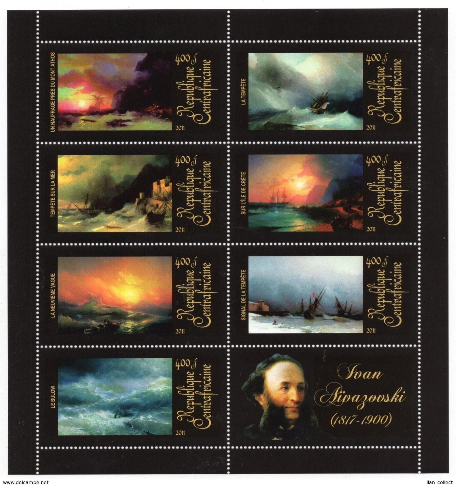 Central Africa 2011 - Ivan Aivazovsky/Paintings/Art...    MS MNH** (F111) - Other & Unclassified