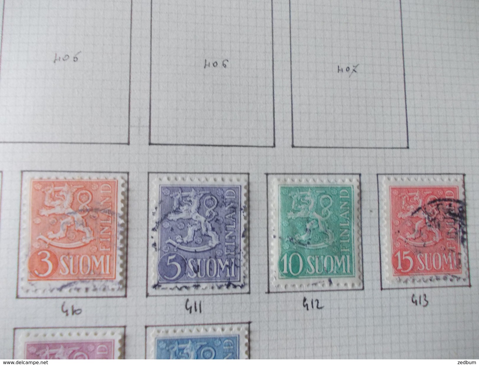 TIMBRE 3 pages Finlande 22 timbres valeur 7.90 &euro;