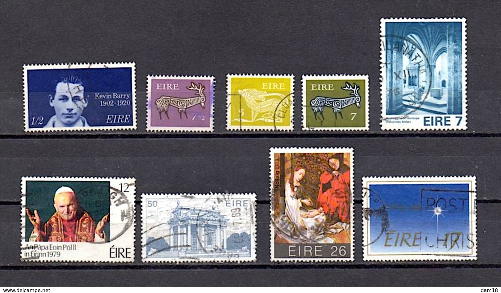 IRLANDE N° 251 262 300 320A 331 410 501 530 ET 555 (o) (YT) 9 TIMBRES OBLITERES - Collections, Lots & Séries