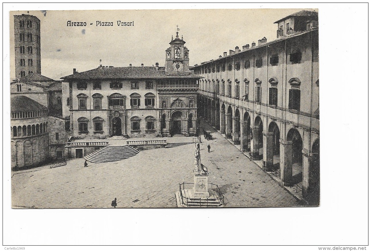 AREZZO - PIAZZA VASARI 1928 VIAGGIATA  FP - Arezzo