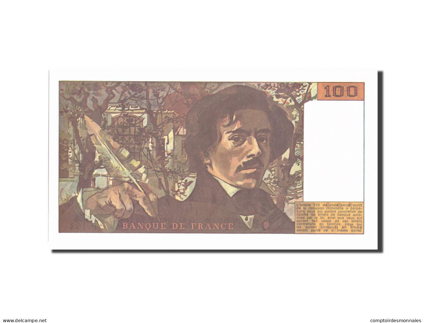 Billet, France, 100 Francs, 100 F 1978-1995 ''Delacroix'', 1990, 1990, NEUF - 100 F 1978-1995 ''Delacroix''