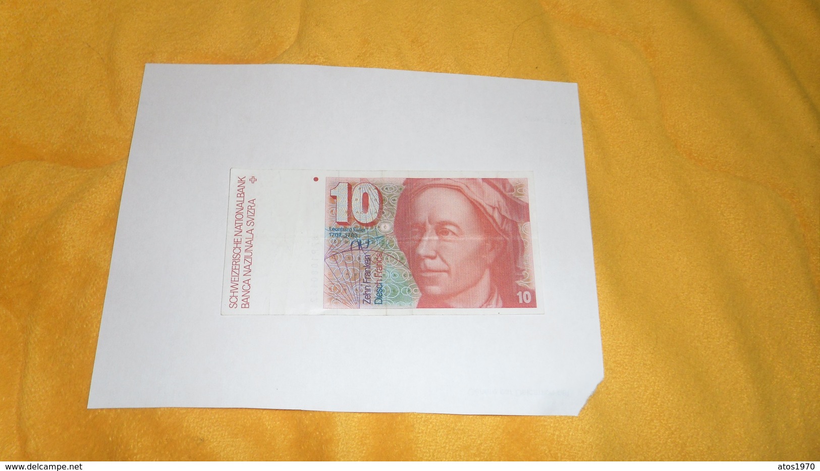 BILLET DE 10 FRANCS SUISSE. DATE ?. / N° 87P1080152. BANQUE NATIONALE SUISSE. - Suisse