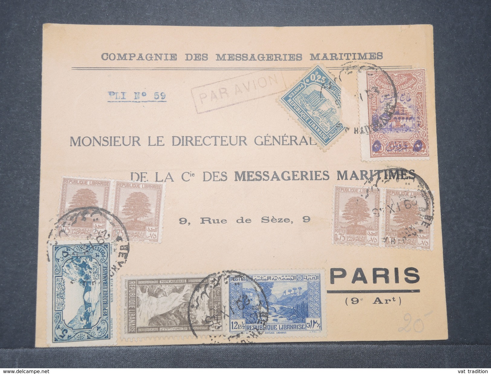 FRANCE / LIBAN - Enveloppe Commerciale De Beyrouth Pour La France En 1945 - L 9440 - Covers & Documents