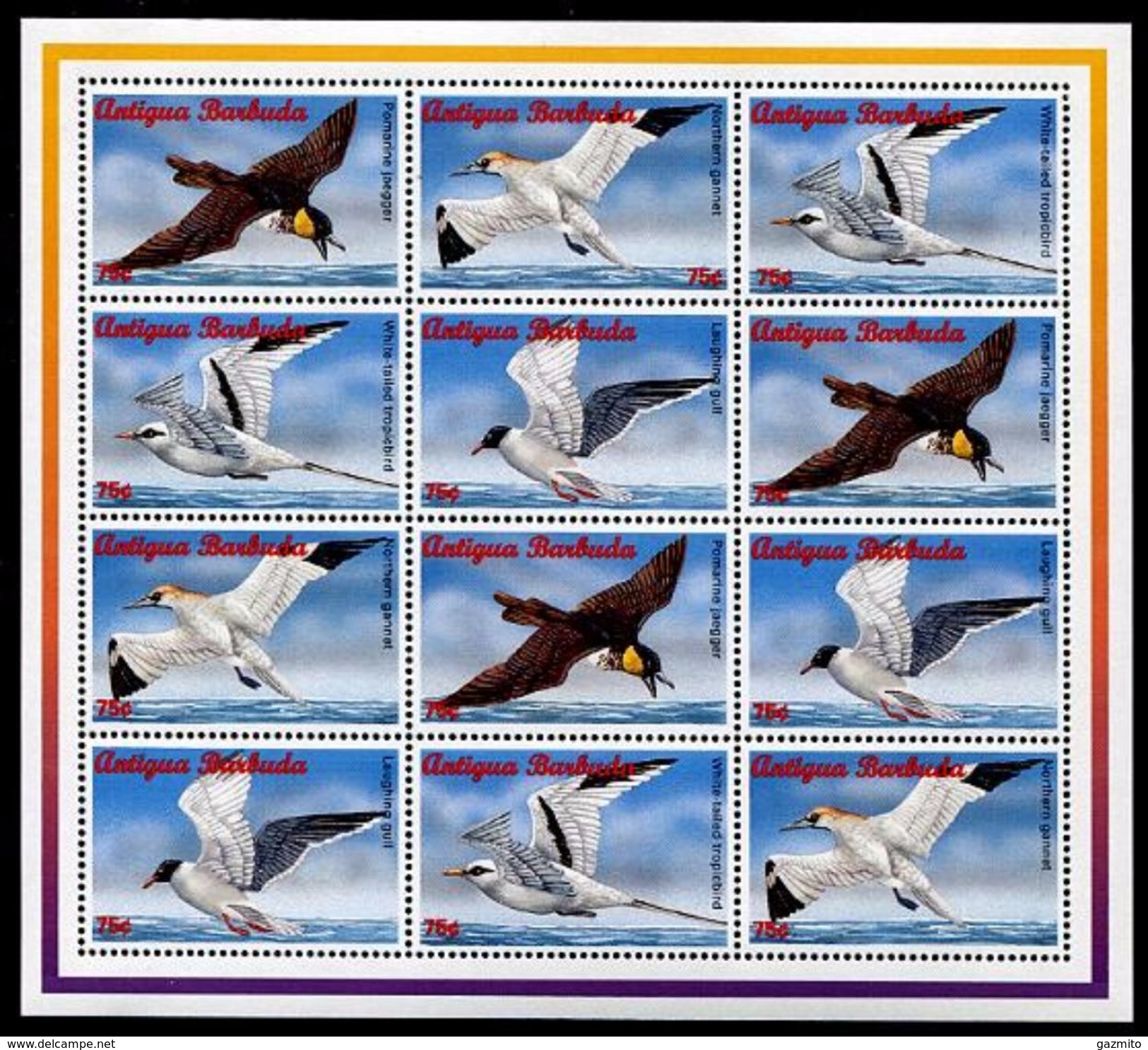 Antigua Bar. 1996, Birds, Sheetlet - Albatros